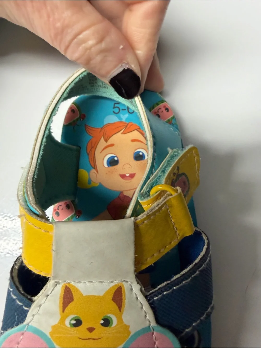 Children's Blue & Yellow Animal Character Sandals